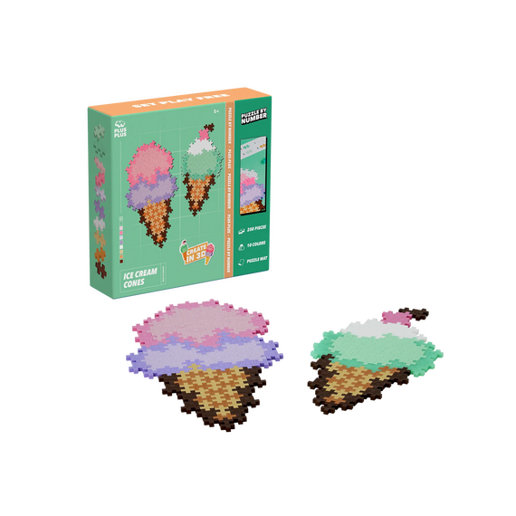 Plus Plus - Puzzle By Number Ice Cream Cones (4346) / Toys