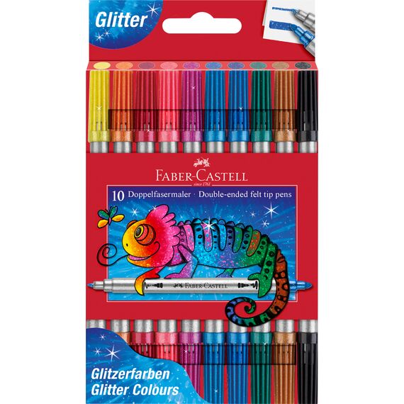 Faber-Castell – Double Tip Glitter Markers – 20 Asst. (151108) / Toys