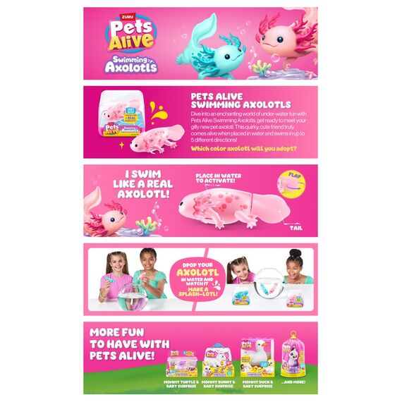Pets Alive - Swimming Axolotl - Pink / Toys