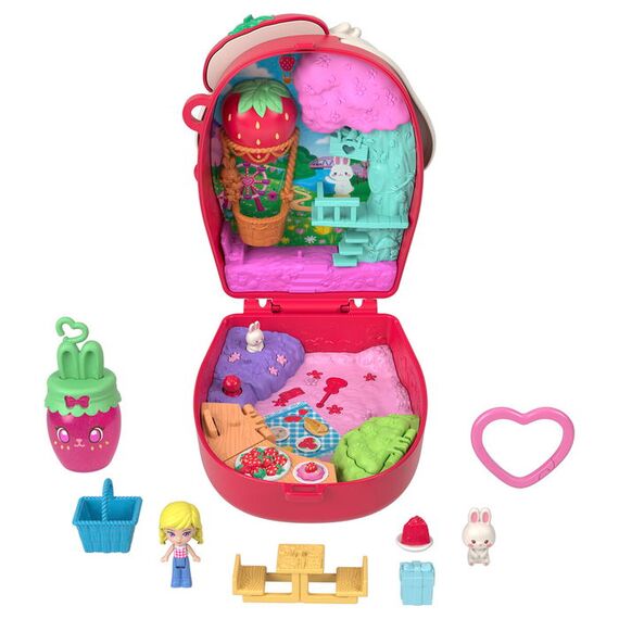 Polly Pocket - Core Compact Strawberry Bunny Basket (JKC47) / Toys