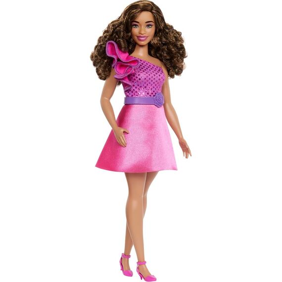 Barbie - Fashionista Doll - Purple Ruffle (HRH22) / Toys