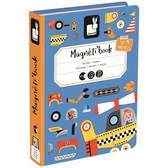 Janod - Magneti'Book - Racers - 50 magnets (LKJ2715) / Toys