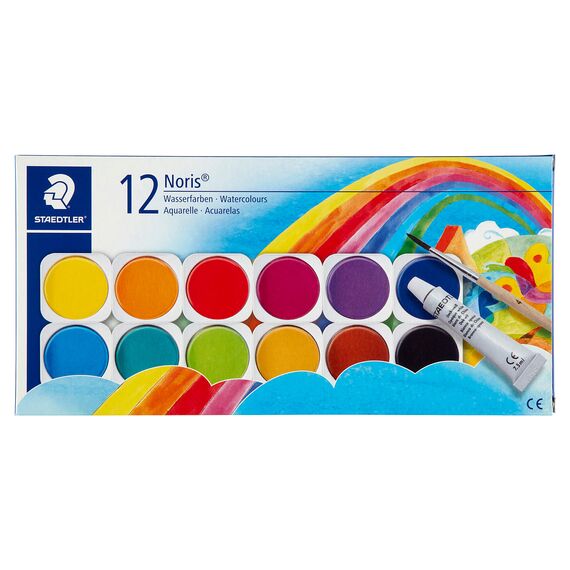 Staedtler – Noris Paint Box with Brush – 12 pcs Assorted (888 NC12) / Toys