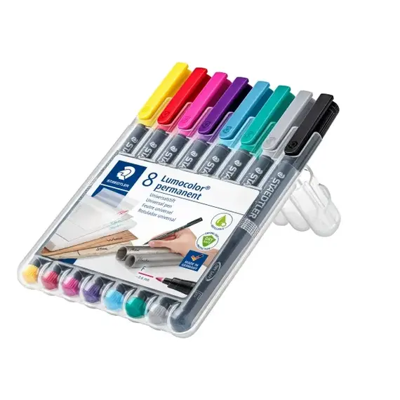 Steadtler - Lumocolor – Permanent F 0.6 mm – 8 pcs Boxed (318 WP8-2) / Toys