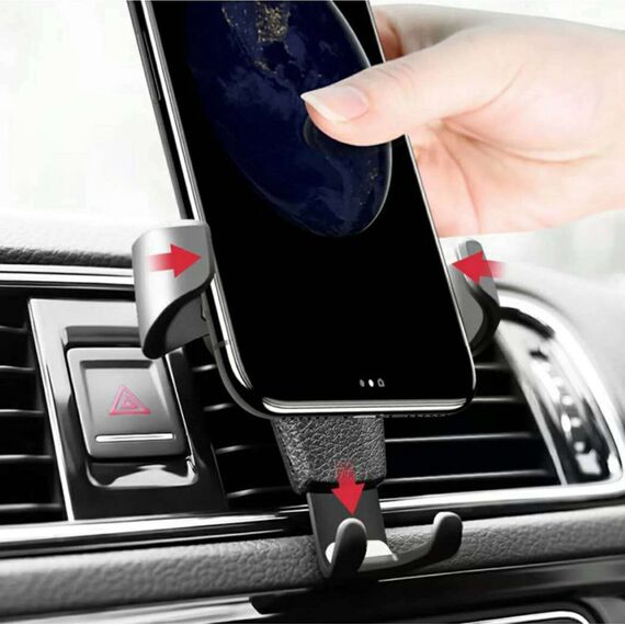 Car Holder H01 Black gravity car holder for the ventilation grille | Techbox