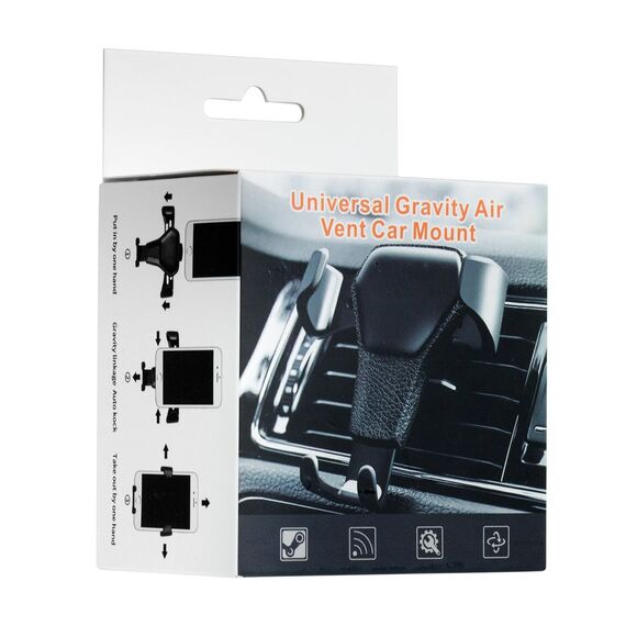 Car Holder H01 Black gravity car holder for the ventilation grille | Techbox