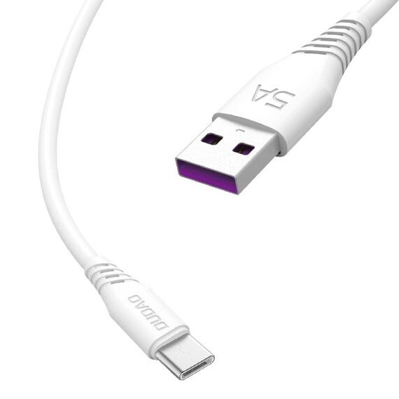 Dudao USB / USB Type C fasst charging data cable 5A 2m white (L2T 2m white) - Cables & Adapters - Cables & Accessories - Techbox