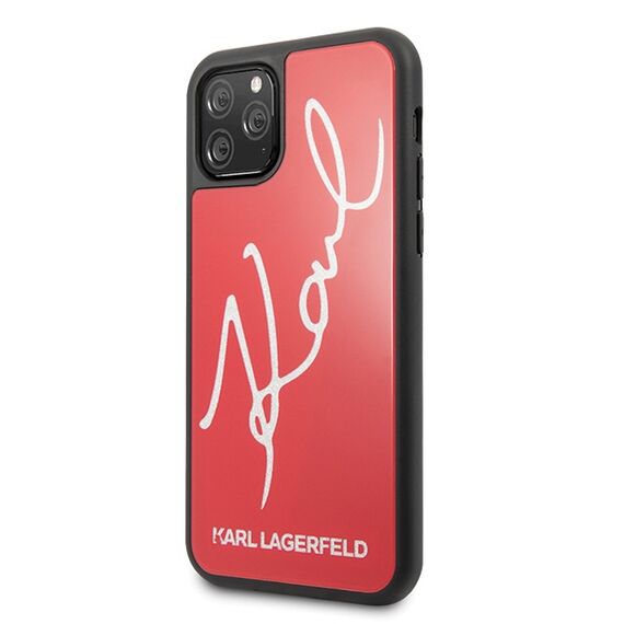 Karl Lagerfeld KLHCN58DLKSRE iPhone 11 Pro czerwony/red hard case Signature Glitter - Apple Cases - Cases - Techbox