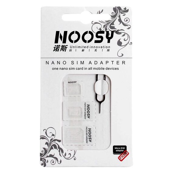 Noosa SIM Card Adapter Set + Key - White | Techbox
