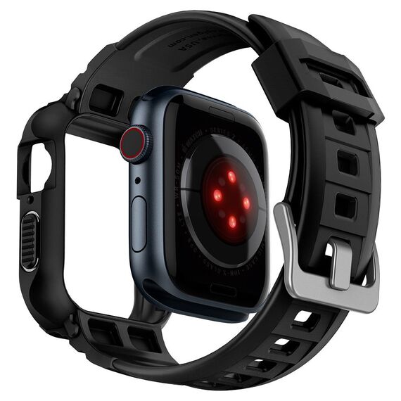 Spigen Rugged Armor Pro Case with Strap for Apple Watch 4 / 5 / 6 / 7 / 8 / SE (44/45 mm) - Black | Techbox