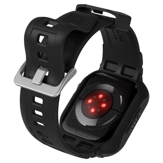 Spigen Rugged Armor Pro Case with Strap for Apple Watch 4 / 5 / 6 / 7 / 8 / SE (44/45 mm) - Black | Techbox