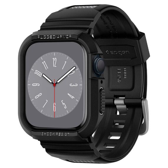Spigen Rugged Armor Pro Case with Strap for Apple Watch 4 / 5 / 6 / 7 / 8 / SE (44/45 mm) - Black | Techbox