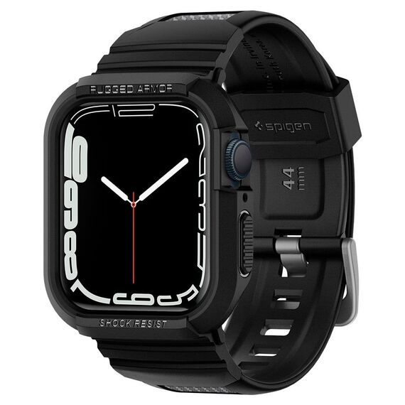 Spigen Rugged Armor Pro Case with Strap for Apple Watch 4 / 5 / 6 / 7 / 8 / SE (44/45 mm) - Black | Techbox