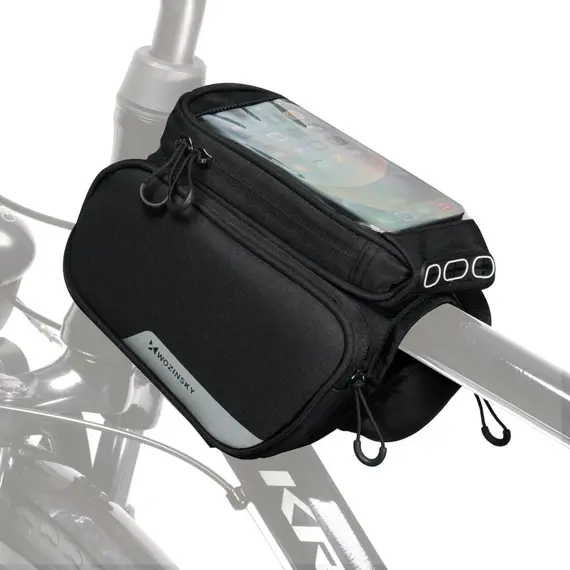 Wozinsky frame bike bag + detachable phone cover up to 6.5 "1.5l black (WBB7BK) | Techbox