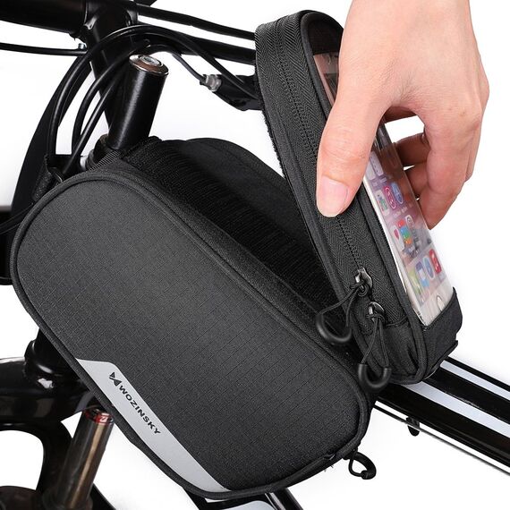 Wozinsky frame bike bag + detachable phone cover up to 6.5 "1.5l black (WBB7BK) | Techbox