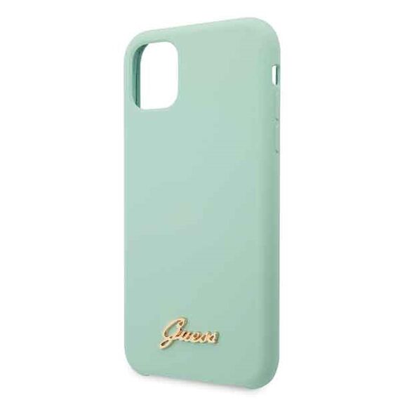 Guess GUHCN58LSLMGG iPhone 11 Pro zielony/green hard case Silicone Vintage Gold Logo | Techbox