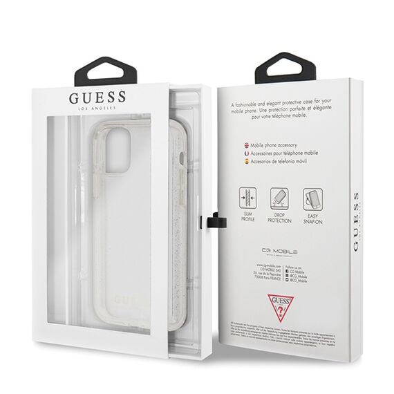 Guess GUHCN58PCGLSI iPhone 11 Pro srebrny/silver hard case Glitter - Apple Cases - Cases - Techbox