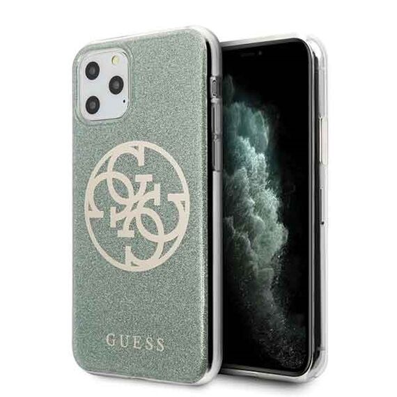 Guess GUHCN58PCUGLKA iPhone 11 Pro khaki hard case 4G Circle Glitter - Uncategorized Cases (2) - Cases - Techbox