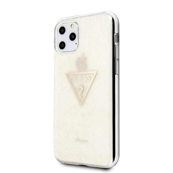 Guess GUHCN58SGTLGO iPhone 11 Pro gold/gold hard case Glitter Triangle | Techbox
