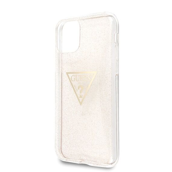 Guess GUHCN58SGTLGO iPhone 11 Pro gold/gold hard case Glitter Triangle | Techbox