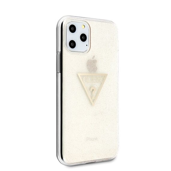 Guess GUHCN58SGTLGO iPhone 11 Pro gold/gold hard case Glitter Triangle | Techbox