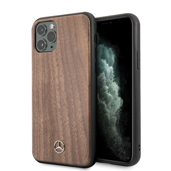 Mercedes MEHCN65VWOLB iPhone 11 Pro Max hard case brązowy/brown Wood Line Walnut | Techbox