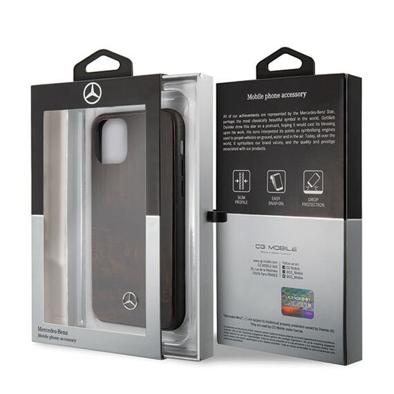 Mercedes Wood Line Rosewood case for iPhone 11 Pro - brown | Techbox