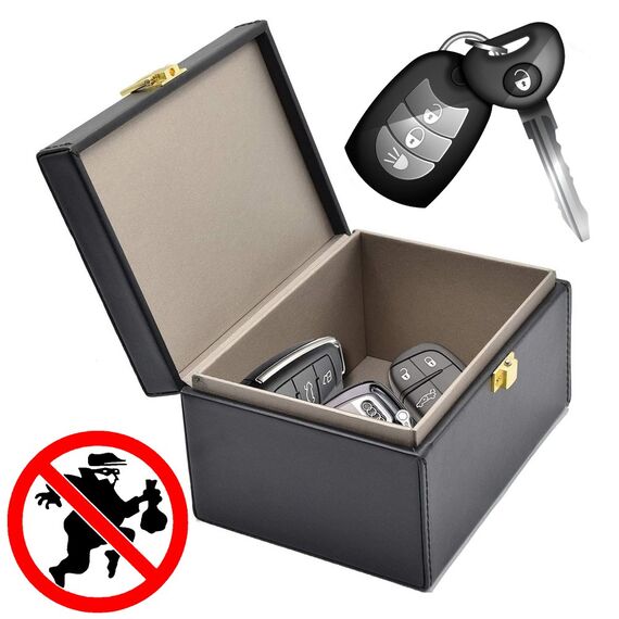 Signal blocking chest Radio blocking Faraday Box for car keys smartphone black - Uncategorized Screen Protection (2) - Screen & Camera Protection - Techbox