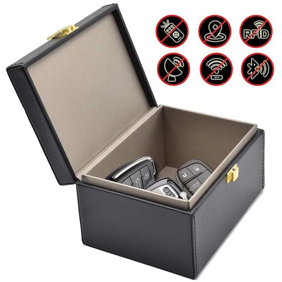 Signal blocking chest Radio blocking Faraday Box for car keys smartphone black - Uncategorized Screen Protection (2) - Screen & Camera Protection - Techbox