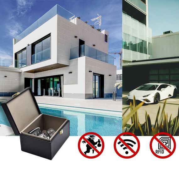 Signal blocking chest Radio blocking Faraday Box for car keys smartphone black - Uncategorized Screen Protection (2) - Screen & Camera Protection - Techbox