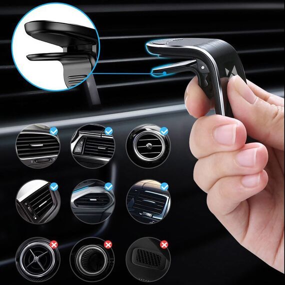 Wozinsky Magnetic Phone Holder for Air Vent, Black (WCH-02) | Techbox