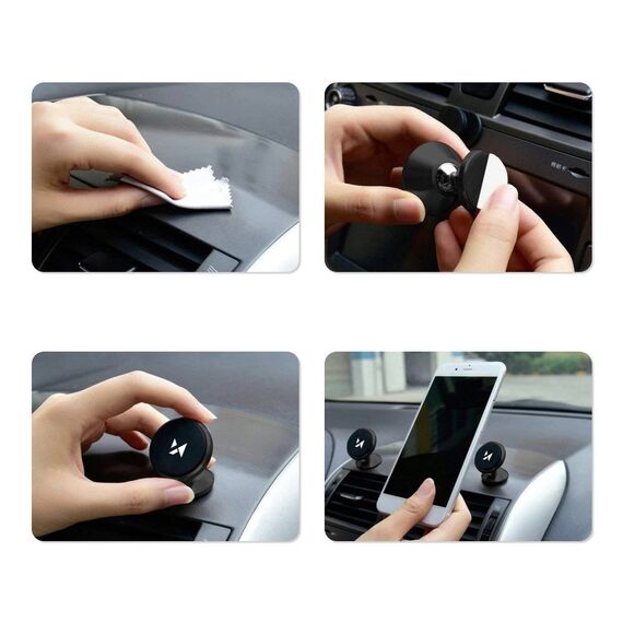 Wozinsky Magnetic Car Mount for Dashboard 360 Self-Adhesive Black (WMH-05) | Techbox