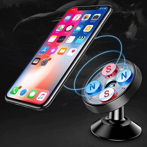 Wozinsky Magnetic Car Mount for Dashboard 360 Self-Adhesive Black (WMH-05) | Techbox