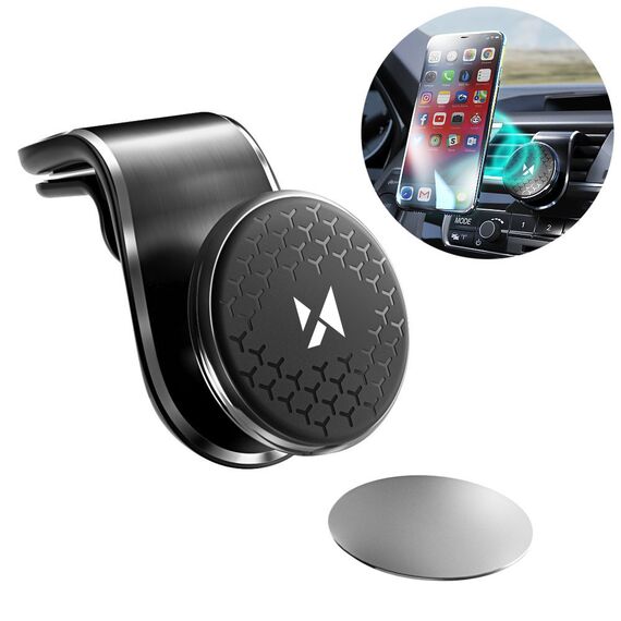 Wozinsky magnetic holder for the car grille 360 black (WMH-03) - Smartphone Holders - Smartphones - Techbox