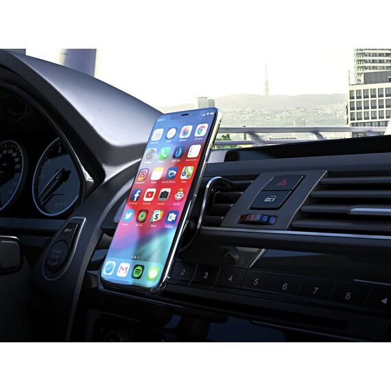 Wozinsky magnetic holder for the car grille 360 black (WMH-03) - Smartphone Holders - Smartphones - Techbox