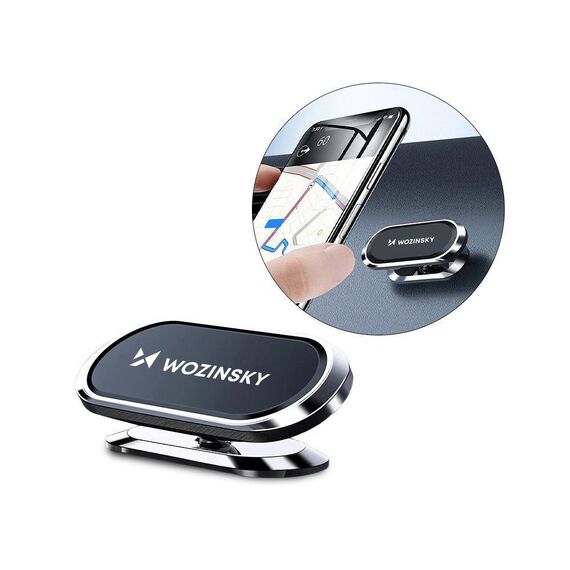 Wozinsky Self-Adhesive Magnetic Car Mount 360 for Dashboard Silver (WMH-06) | Techbox