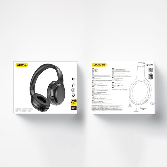 Dudao X22Pro on-ear wireless Bluetooth 5.3 headphones - black - Headsets - Speakers & Headphones - Techbox