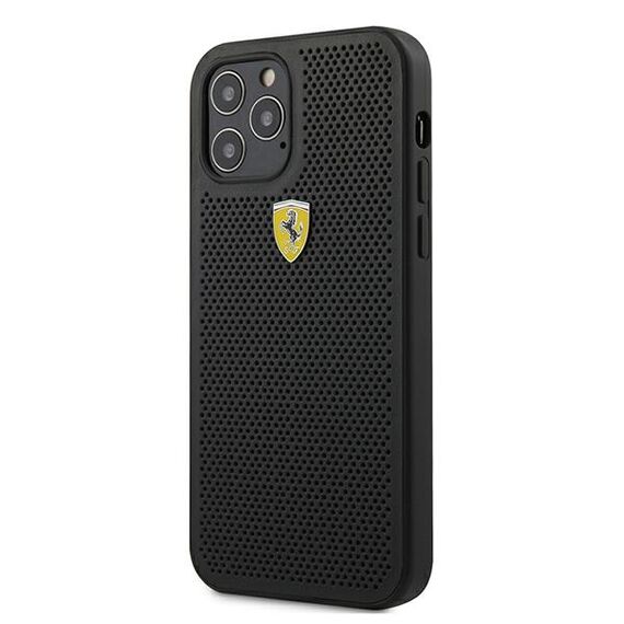 Ferrari FESPEHCP12LBK iPhone 12 Pro Max 6.7" black/black hardcase On Track Perforated | Techbox