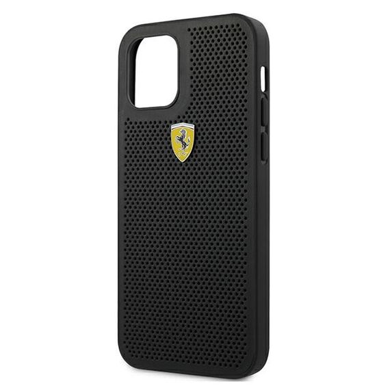 Ferrari FESPEHCP12LBK iPhone 12 Pro Max 6.7" black/black hardcase On Track Perforated | Techbox