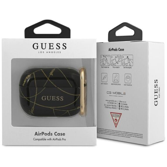 Guess GUACAPTPUCHBK AirPods Pro cover czarny/black Gold Chain Collection - Smartphone Accessories - Cables & Accessories - Techbox