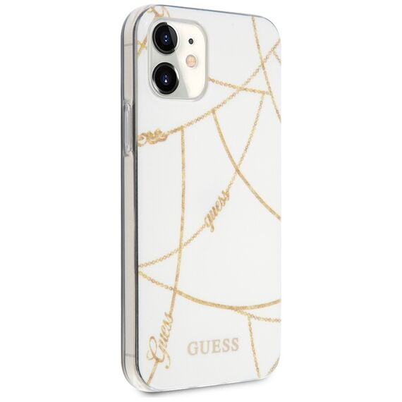 Guess GUHCP12SPCUCHWH iPhone 12 5,4" biaÅ‚y/white hardcase Gold Chain CollectionGuess / GUE000874 - Apple Cases - Cases - Techbox