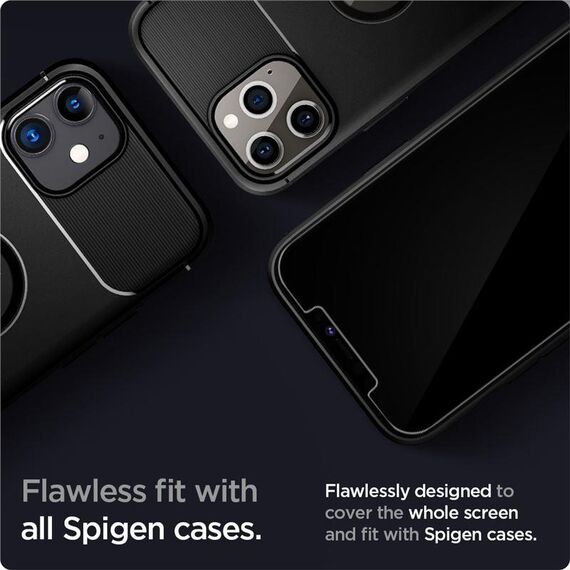 SzkÅ‚o Hartowane Spigen Glass.Tr â€Ez Fitâ€ 2-Pack iPhone 12 Pro / iPhone 12 - Apple iPhone - Screen & Camera Protection - Techbox