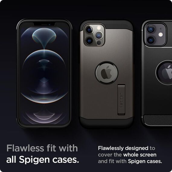 SzkÅ‚o Hartowane Spigen Glass.Tr â€Ez Fitâ€ 2-Pack iPhone 12 Pro / iPhone 12 - Apple iPhone - Screen & Camera Protection - Techbox