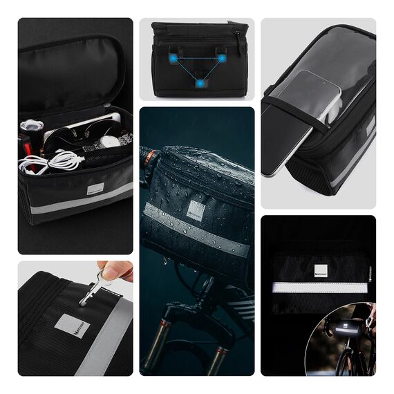 Wozinsky bike handlebar bag with phone case 2l black (WBB12BK) - Smartphone Holders - Smartphones - Techbox