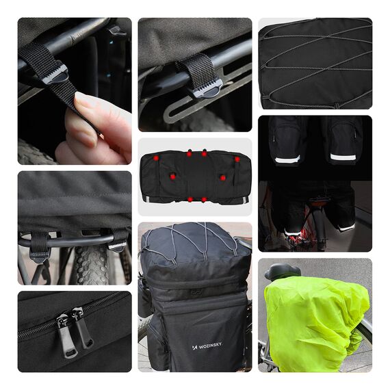 Wozinsky spacious bike bag 60 l for the trunk (rain cover included) black (WBB13BK) - Smartphone Holders - Smartphones - Techbox