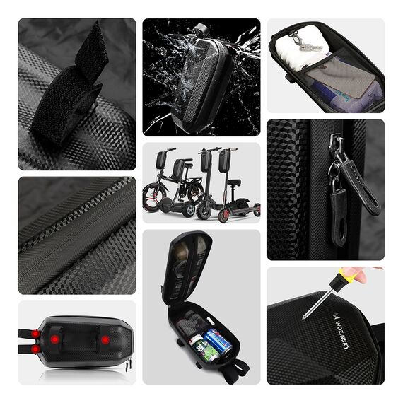 Wozinsky waterproof scooter handlebar bag 4l handlebar bag black (WSB2BK) | Techbox
