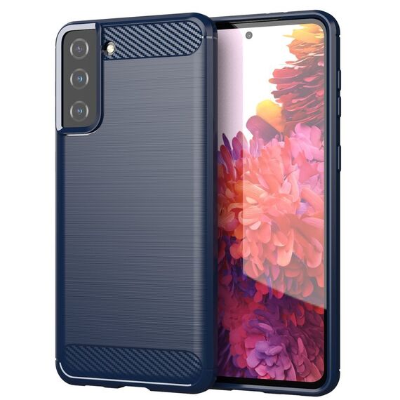 Carbon Case Flexible Cover TPU Case for Samsung Galaxy S21+ 5G (S21 Plus 5G) blue - Samsung Cases - Cases - Techbox
