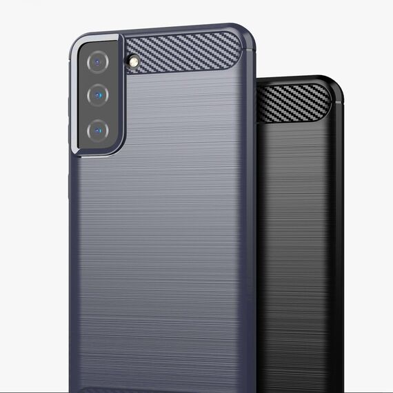 Carbon Case Flexible Cover TPU Case for Samsung Galaxy S21+ 5G (S21 Plus 5G) blue - Samsung Cases - Cases - Techbox