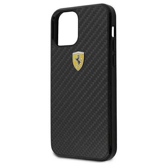 Ferrari FERCAHCP12SBK iPhone 12 mini 5.4" black/black hardcase On Track Real Carbon | Techbox