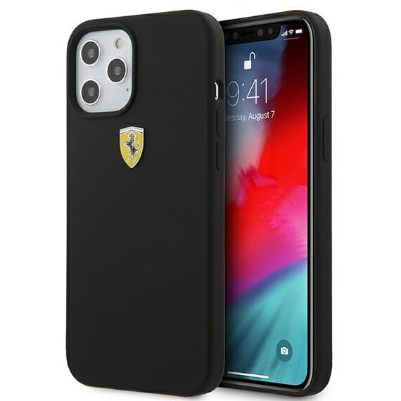 Ferrari FESSIHCP12LBK iPhone 12 Pro Max 6,7" czarny/black hardcase On Track Silicone - Apple Cases - Cases - Techbox